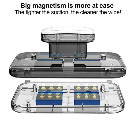 HAVELOR Double-Sided Magnetic Window Cleaner for 3/8 inch Glass, Effortless High-Rise Window Washing, Safe Indoor-Outdoor Glass Cleaning Tool(3-10mm,One-size)