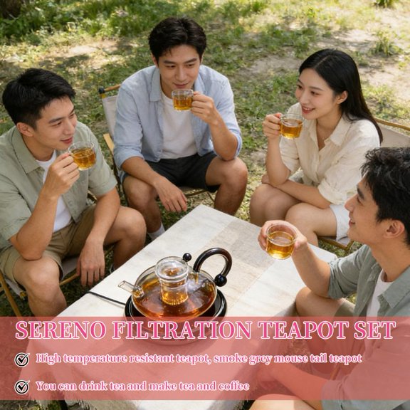 HAVELOR High Borosilicate Glass Tea Set with Warmer, 700ml Pot & 2 Cups, Detachable Infuser for Easy Brewing, Complete System for Loose Leaf Tea Ceremony(transparent,2pcs)