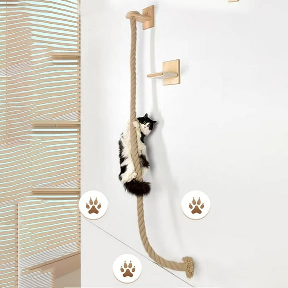 HAVELOR Large 59in Sisal Cat Climbing Rope, Exercise and Improve Cat Fitness, Indoor Cat Toy and Jumping Platform(Yellow,1.5m)