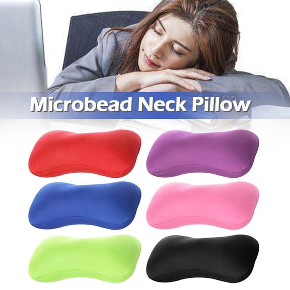 HAVELOR Microbead Neck Pillow, 15x8 in, Provides Comfortable Neck Support, Perfect for Travel and Office Use(black,One-size)