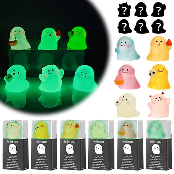 HAVELOR Mini Glow-in-the-Dark Ghost Blind Box, 1.02 x 0.5 x 0.47 in, Surprise Collectible for Halloween Enthusiasts, Perfect for Desk Decor and Party Favors(Light pink,1pcs)
