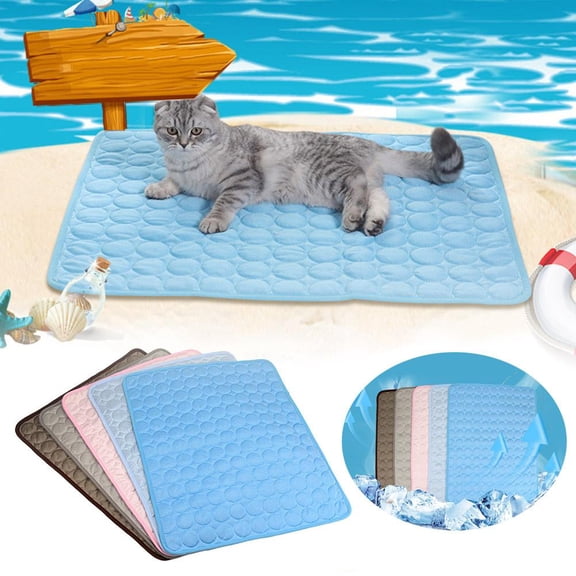 HAVELOR Pet Cooling Pad, 11.81 x 15.75 in, Breathable PVC Mat for Summer Heat Relief, Keep Dogs & Cats Cool in Beds or Crates(blue,S)