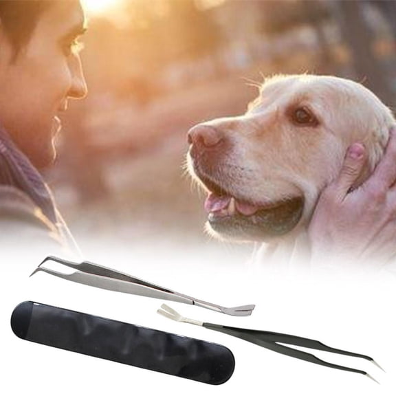 HAVELOR Pet Lice Removal Tweezers, 6.63 Inch Stainless Steel, Painless Parasite Removal for Dogs and Cats, Gentle Tool for Home Pet Grooming and Flea Control( silver,onesize)