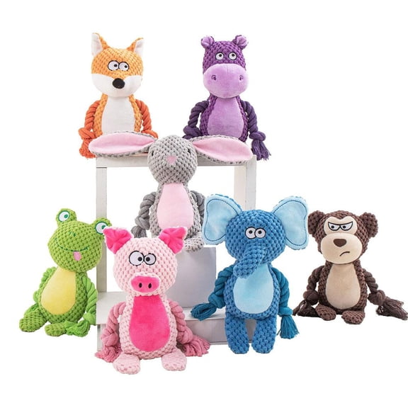 HAVELOR Pet Sound Toy, 9.45 in Long with Bite-Resistant Cotton Rope, Interactive Chew Toy for Dog & Cat Dental Health, Relieves Boredom During Playtime(D,1pcs)