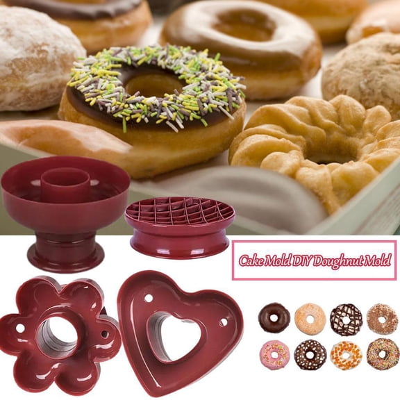 HAVELOR Plastic Donut Baking Molds, 4-Piece 3D Shape Set for Homemade Treats, Perfect for DIY Cake and Cookie Decorating(flowers,1pc)