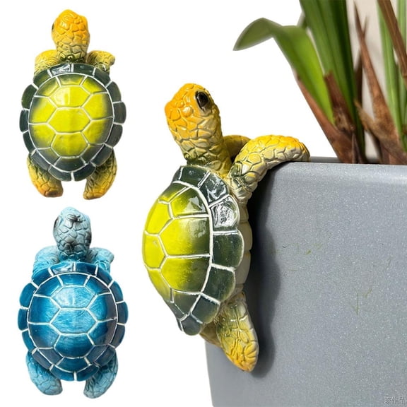 HAVELOR Realistic Turtle Sculpture, 3.1 x 1.6 x 1.9 inches, Lifelike Resin Decoration for Home or Garden(blue,1pcs)