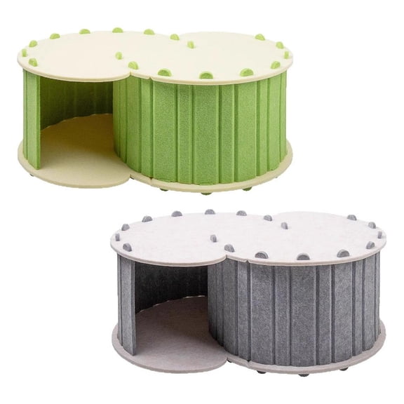 HAVELOR Soft Felt Pet Tunnel Bed, 22.8x15.7x9.44 in, Foldable Hideaway for Cats and Small Dogs, Cozy Resting and Play Space for Home or Travel(grey,1pcs)