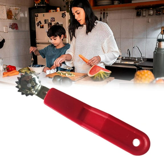 HAVELOR Stainless Steel Fruit Core Spoon, 4.5 Inches, Easily Scoops Watermelon and Apple Pulp, Perfect for Summer BBQs and Family Gatherings(red,1pc)