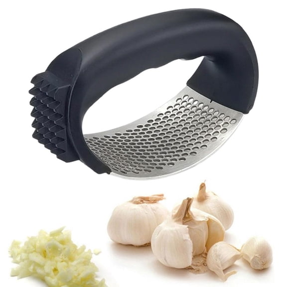 HAVELOR Stainless Steel Garlic Press, Effortless One-Hand Crushing, Ideal for Home Kitchens and Meal Prep(Black,1pcs)