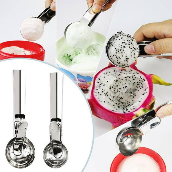 HAVELOR Stainless Steel Ice Cream Scoop, 7.3 in & 7.7 in Sizes, Effortlessly Scoops Perfect Round Balls, Ideal for Serving Ice Cream and Desserts at Home(small,1pcs)