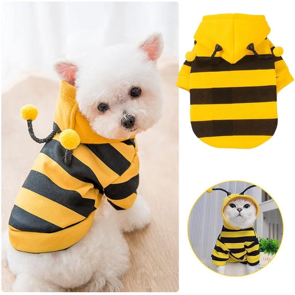 HAVELOR Striped Bee Cat Outfit, 9.84 to 15.75 inch Sizes, Soft & Breathable for All-Day Comfort, Perfect for Holiday Photos and Playtime(S,1pcs)