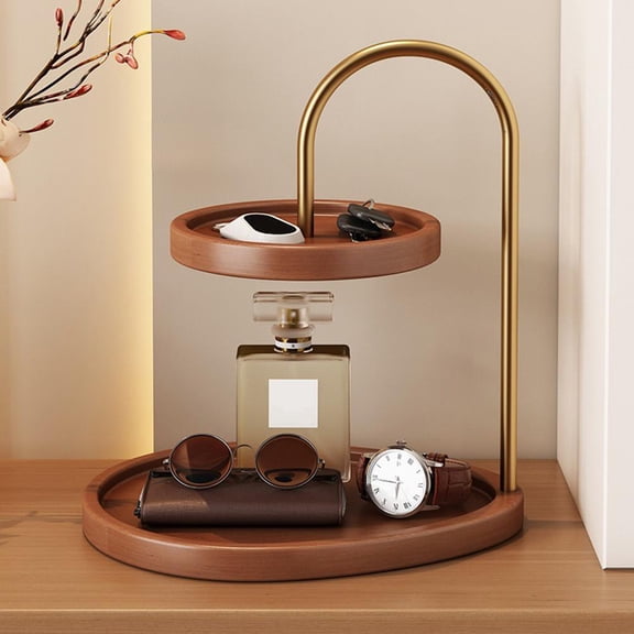 HAVELOR Two-Tier Desktop Organizer, 9.45 in L x 7.48 in W, Maximizes Tabletop Space for a Clutter-Free Desk, Ideal for Office Supplies and Personal Items(brown,1pcs)