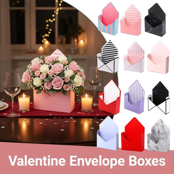 HAVELOR Valentine Envelope Box, 7.8 x 2.7 x 11.8 in, Holds Flowers for Gifting, Perfect for Anniversaries and Weddings(Blue purple,1pcs)