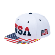 HAVINA PRO CAPS - Embroidered Classic US American Flag - 6 Panel Snap Baseball Cap - White