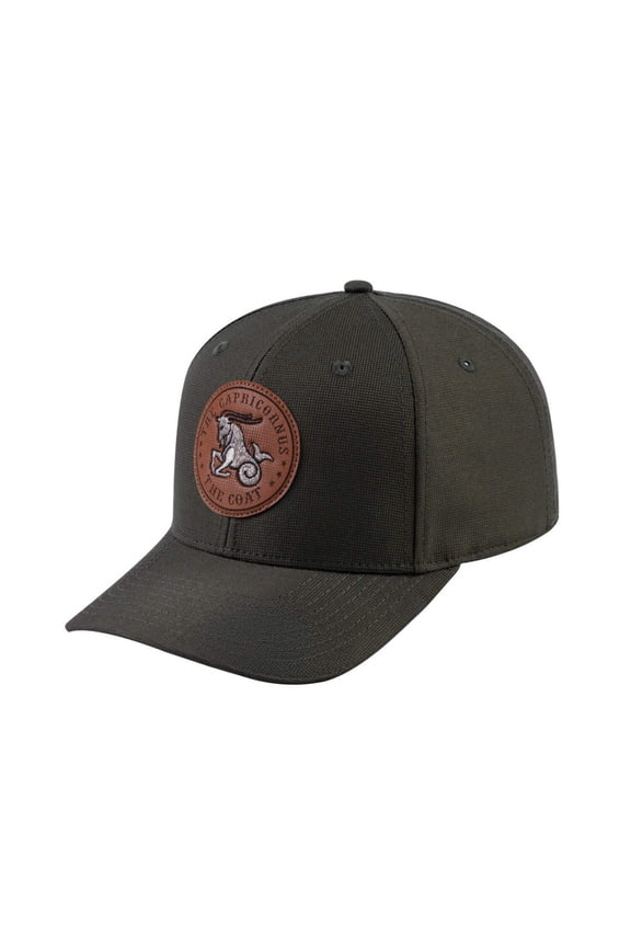 Unisex V2 Embroidered And Laser-Engraved Capricorn Zodiac (December 22, January 19), 6-Panel Baseball Cap, Olive/Olive, Adjustable Fit