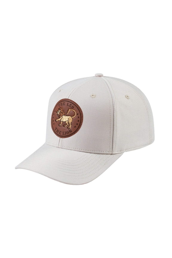 Unisex V2 Embroidered And Laser-Engraved Leo Zodiac (July 23, August 22), 6-Panel Baseball Cap, Beige/Beige, Adjustable Fit