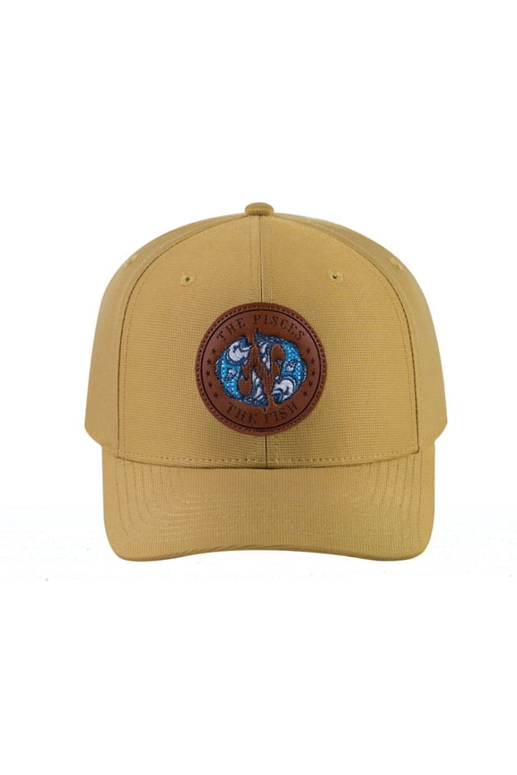 Unisex V2 Embroidered And Laser-Engraved Pisces Zodiac (February 19, March 20), 6-Panel Baseball Cap, Khaki/Khaki, Adjustable Fit