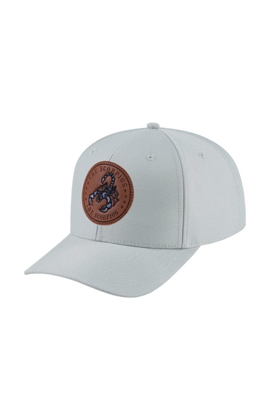 Unisex V2 Embroidered And Laser-Engraved Scorpius Zodiac (October 23, November 21), 6-Panel Baseball Cap, Light Grey/Light Grey, Adjustable Fit