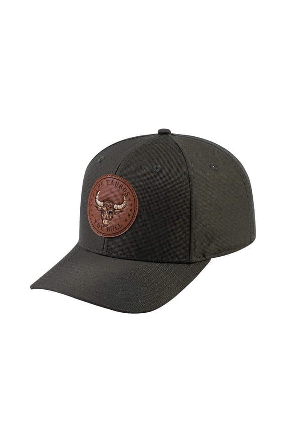 Unisex V2 Embroidered And Laser-Engraved Taurus Zodiac (April 20, May 20), 6-Panel Baseball Cap, Olive/Olive, Adjustable Fit