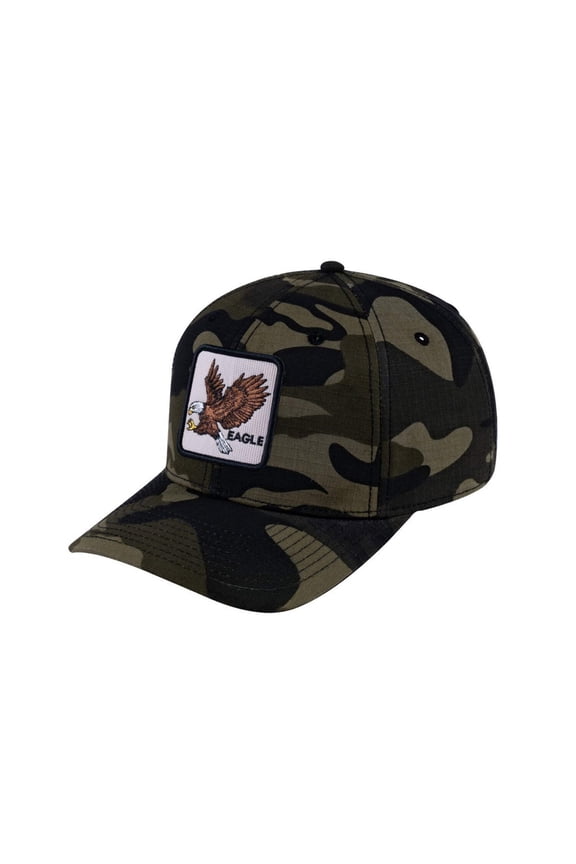 Unisex V2 Embroidered The Eagle, 6-Panel Baseball Cap, Green Camo/Green Camo, Adjustable Fit