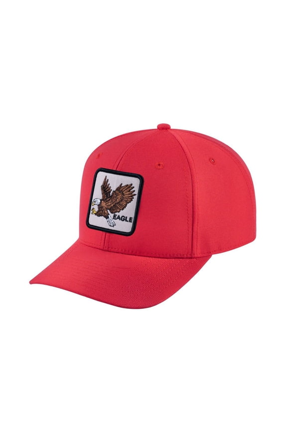 Unisex V2 Embroidered The Eagle, 6-Panel Baseball Cap, Red/Red, Adjustable Fit