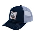 thumbnail image 1 of Unisex V2 Embroidered The Quail, 5-Panel Trucker Hat, Navy/Light Grey, Adjustable Fit, 1 of 3