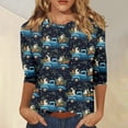thumbnail image 1 of HAVUITYY Easter 3/4 Sleeve Sweaters for Women, Cute Printed Womens Lightweight Crew-neck Tops, Women's Spring Loose Pullover, 1 of 5