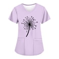 thumbnail image 1 of HAVUITYY Floral Pattern Scrubs for Women, Sunflower Printed V-Neck Nurses Work Uniform, Stretch Plus Size Fashion Casual Scrub Tops with Pockets, 1 of 3