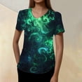 thumbnail image 1 of HAVUITYY Graphic Scrubs for Women, Starry Sky Printed Casual Short Sleeve V-Neck Working Uniform, Plus Size Stretch Nurse Shirts with Pockets, 1 of 5