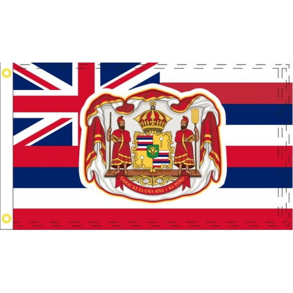 HAWAII ROYAL CREST Coat of Arms 2x3 Foot 100D Flag UV Prot & Waterproof HAWAIIAN
