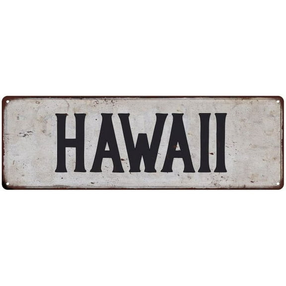 HAWAII Vintage Look Rustic Metal 6x18 Sign City State 106180041035
