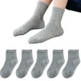 thumbnail image 1 of HAWEE 5/10/15 Pairs Kids Socks for Boys Girls 3-15 Years Toddler Crew Socks Multipack Athletic Socks, Grey, 1 of 8