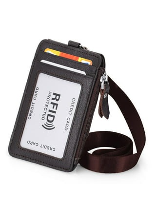  ELV Badge Holder, ID Badge Card Holder Wallet with 5 Card  Slots, 1 RFID Blocking Pocket, Retractable Reel and Neck Lanyard Strap for  Offices ID, School ID, Driver Licence : Office Products
