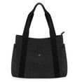 thumbnail image 1 of HAWEE Women's Canvas Tote Bag with Zipper Closure Casual Shoulder Bag for Shopping Travel, Black, 1 of 7