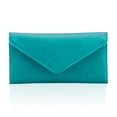 thumbnail image 1 of HAWEE Card Wallet RFID Blocking Envelope Style Tri-fold Checkbook Clutch Slim Vegan Leather 2 ID Windows with Coin Pocket, Green, 1 of 7