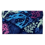 HAWEE Cash Envelope Wallets for Women Men Credit Card Case with Zip Coin Pocket for Cellphone/ Checkbook/ Pen, Coral