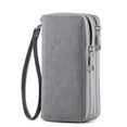 thumbnail image 1 of HAWEE Cellphone Wallet Dual Zipper Wristlet Purse with Card Slot/ Coin Pouch Compatible with iPhone/Samsung for Women or Lady, Grey, 1 of 7