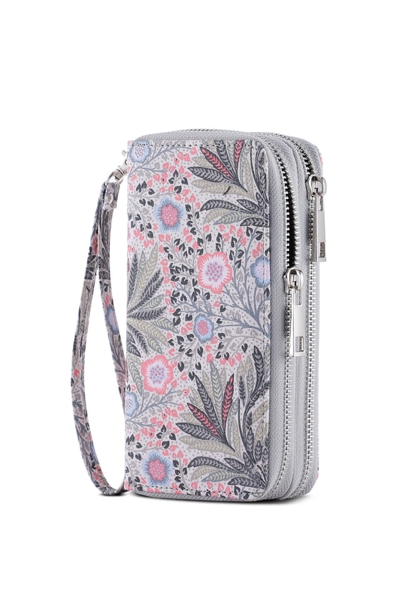 Removable Wristlet Female Casual Wallets, Pink Fissidens Flower