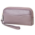 thumbnail image 1 of HAWEE Cellphone Wallet for Women Genuine Leather Clutch Purse Large Capacity Double Zipper Wristlet Wallet for Ladies, 1 of 9