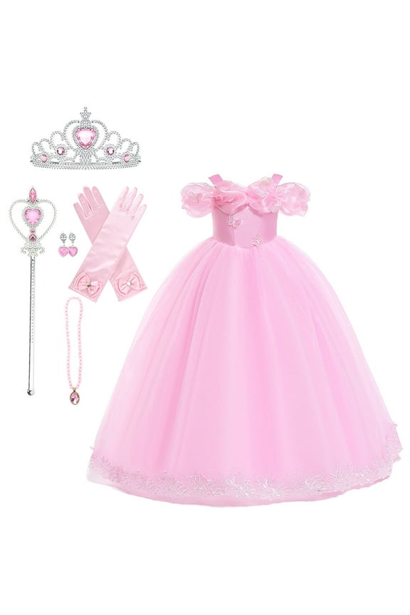 Princess Dress for Girls, Halloween Cosplay Costume Toddler Off the Shoulder Blue Fancy Outfit