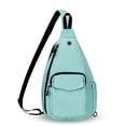 thumbnail image 1 of HAWEE Convertible Chest Backpack for Women Adjustable Left and Right Shoulder Bag Casual Daypacks for Gym Travel Hiking, Mint Green, 1 of 7