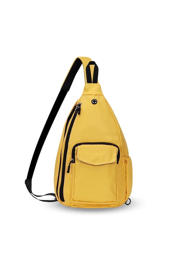 Convertible Rope Sling Backpack Anti Theft Crossbody Left and Right Shoulder Bag, Lemon Yellow