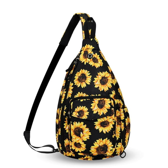HAWEE Convertible Sling Backpack Purse Sunflower Crossbody Chest Bag Left and Right Shoulder Water Repellent
