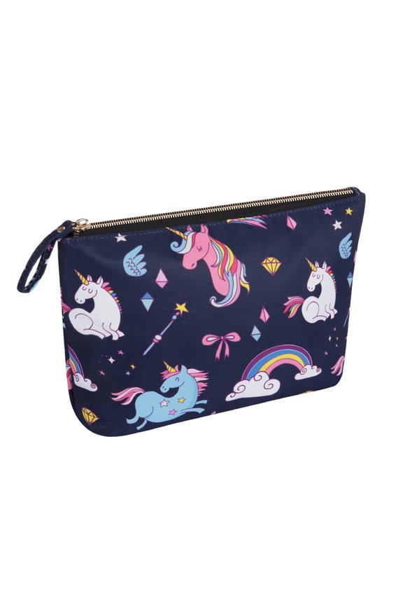 Cosmetic Bag for Women Girls Make up Storage Pouch Case Portable Zipper Travel Accessories Organizer for Toiletry Water Repellent, Rainbow Unicorn