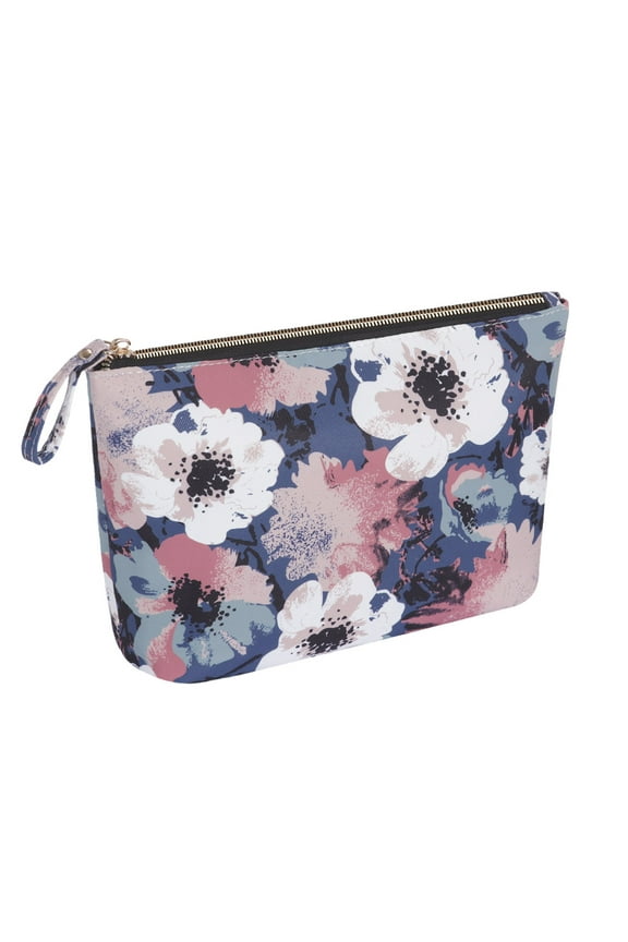 Cosmetic Bag for Women Girls Make up Storage Pouch Case Portable Zipper Travel Accessories Organizer for Toiletry Water Repellent, Retro Camellia