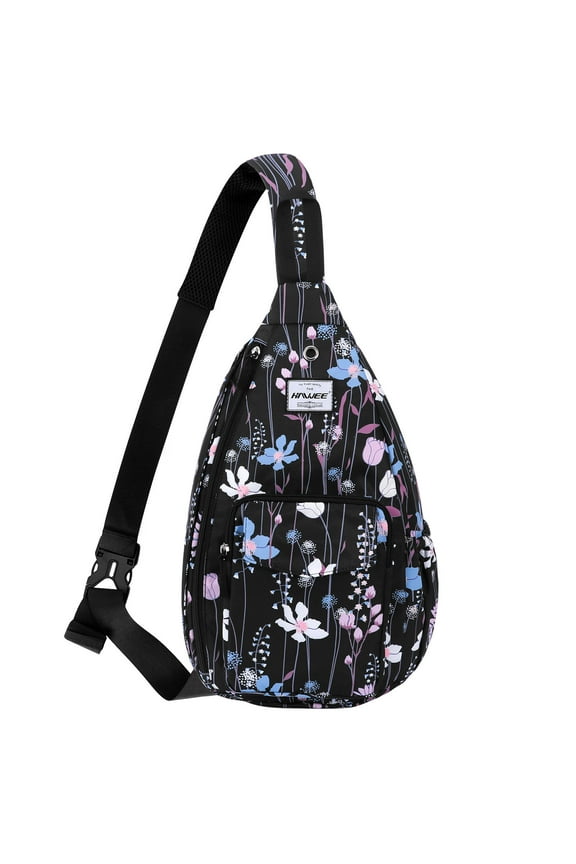 Crossbody Backpack for Women Outdoor Beach Bag Rope Sling Water Resistant, Dreamy Flower