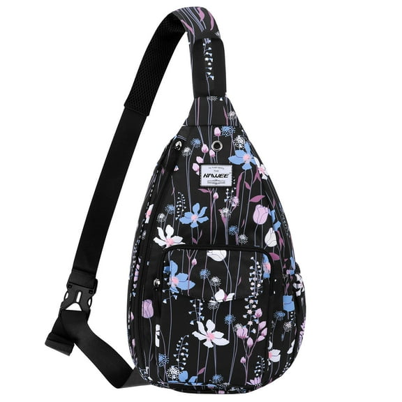 HAWEE Crossbody Backpack for Women Outdoor Beach Bag Rope Sling Water Resistant, Dreamy Flower