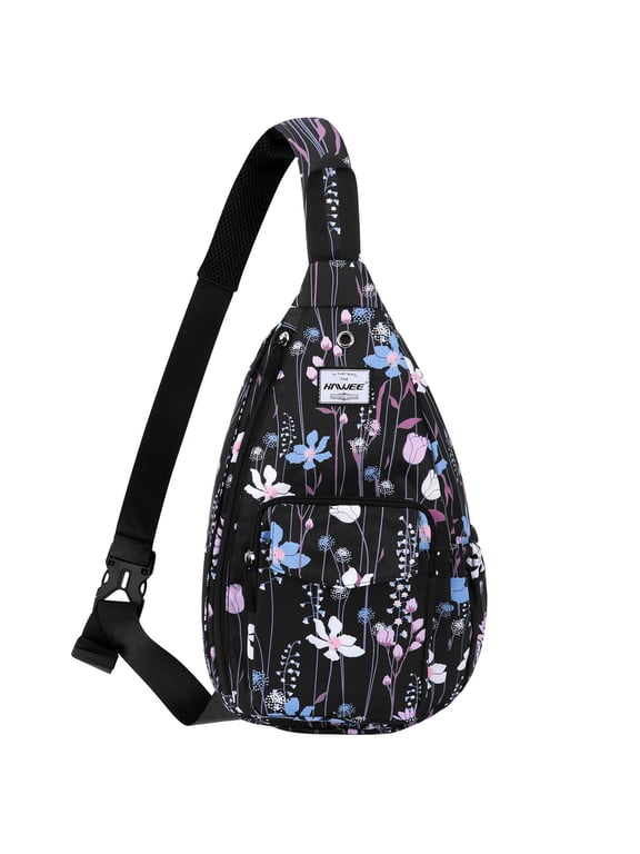 Crossbody Backpack for Women Outdoor Beach Bag Rope Sling Water Resistant, Dreamy Flower