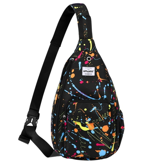 HAWEE Crossbody Bags for Women One Shoulder Gym Backpack with Earphone Hole, Sports Graffiti