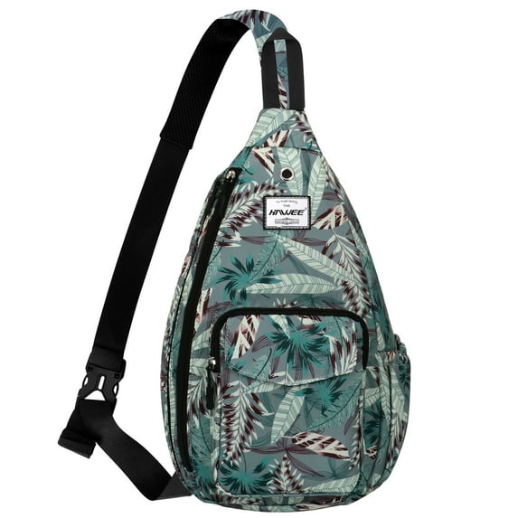 HAWEE Crossbody Chest Bags for Women Leaf Backpack with One Adjustable Strap Water Repellent